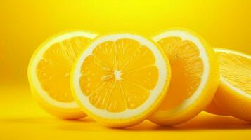 AI generated Lemon yellow hard background photo