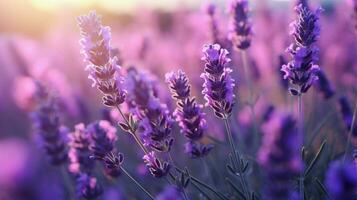 AI generated Lavender soft background photo