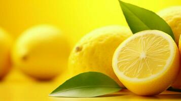 AI generated Lemon yellow soft background photo