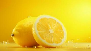 AI generated Lemon yellow soft background photo