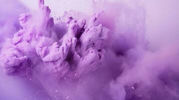 AI generated Lilac color powder splash background photo