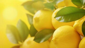 AI generated Lemon yellow soft background photo