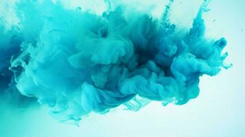 AI generated Cyan color powder splash background photo