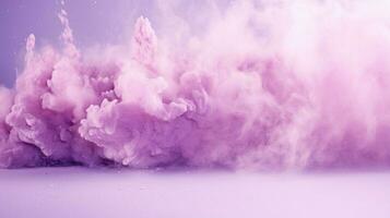 AI generated Lilac color powder splash background photo