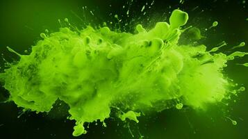 AI generated Lime green color splash background photo