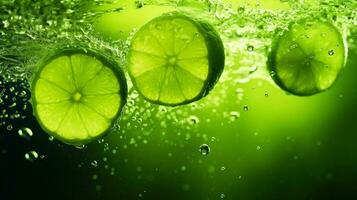 AI generated Lime green color splash background photo