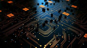 AI generated circuit board background photo