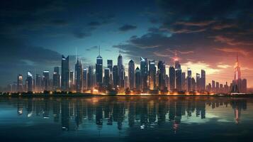 AI generated City Skylines background photo