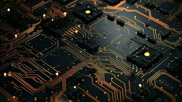 AI generated circuit board background photo