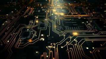 AI generated circuit board background photo