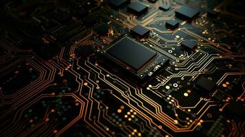 AI generated circuit board background photo
