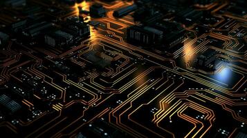 AI generated circuit board background photo