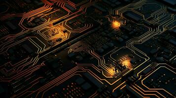 AI generated circuit board background photo