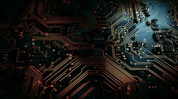 AI generated circuit board background photo