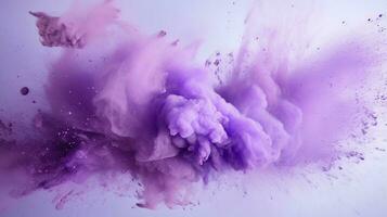 AI generated Lilac color powder splash background photo