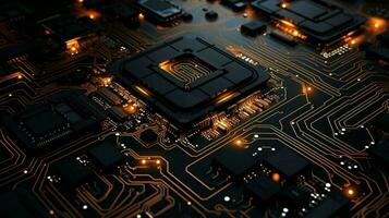 AI generated circuit board background photo