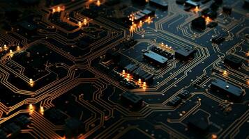 AI generated circuit board background photo