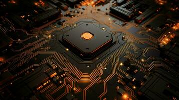 AI generated circuit board background photo