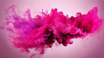 AI generated Fuchsia color powder splash background photo