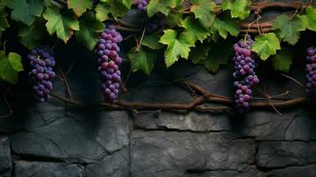 AI generated Grape vine hard background photo