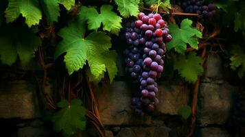 AI generated Grape vine hard background photo