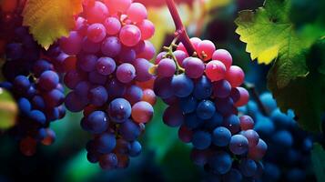 AI generated Grape vine color splash background photo