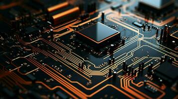 AI generated circuit board background photo