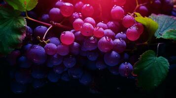 AI generated Grape vine color splash background photo