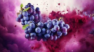 ai generado uva vino color polvo chapoteo antecedentes foto