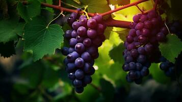 AI generated Grape vine background photo