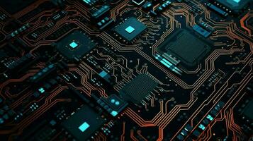 AI generated circuit board background photo