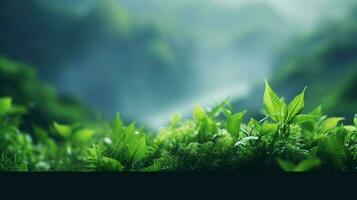 AI generated Green soft background photo