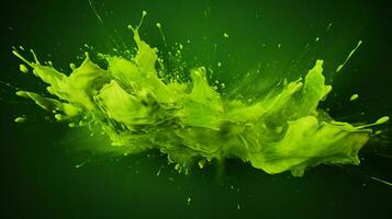 AI generated Green color splash background photo