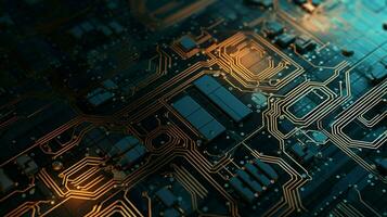 AI generated circuit board background photo