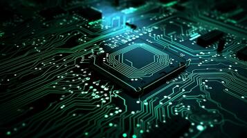 AI generated circuit board background photo