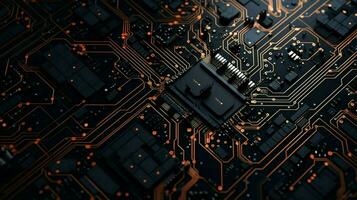 AI generated circuit board background photo