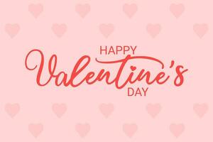 Lettering Happy Valentine's day with hearts. Romantic template for background, banner, card, poster, flyer, invitation, brochure vector