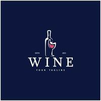 Wine logo with wine glasses and bottles.for night clubs,bars,cafe and wine shops. vector