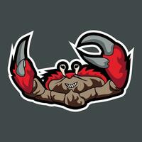 Evil Crab Gaming Logo Isolated on Grey Background vector
