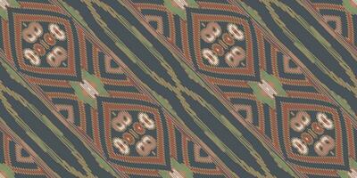 motivo folklore modelo sin costura pañuelo impresión seda motivo bordado, ikat bordado vector diseño para impresión frontera bordado antiguo Egipto