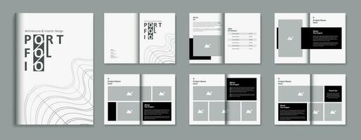 Architecture portfolio design template, architecture and interior design portfolio layout, a4 standard size brochure for architecture portfolio vector