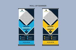 Roll Up Banner Design Business Template vector