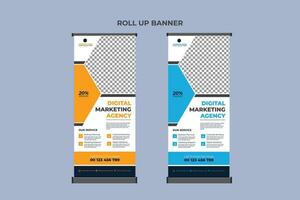 Roll Up Banner Design Business Template vector