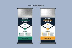 Roll Up Banner Design Business Template vector