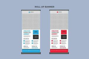 Roll Up Banner Design Business Template vector