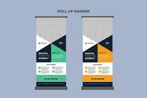 Roll Up Banner Design Business Template vector