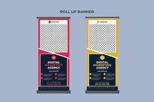 Roll Up Banner Design Business Template vector