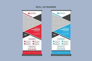 Roll Up Banner Design Business Template vector