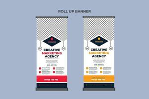 Roll Up Banner Design Business Template vector