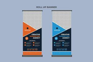 Roll Up Banner Design Business Template vector